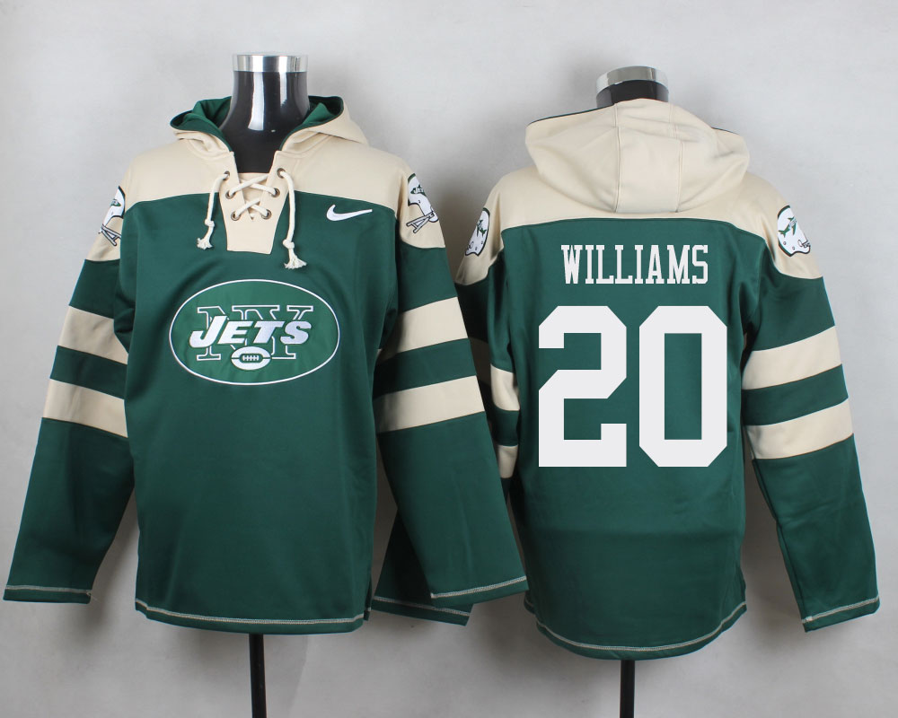 Nike Jets #20 Marcus Williams Green Player Pullover NFL Hoodie - Click Image to Close